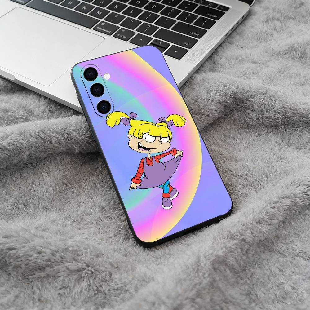 Classic Cartoon Characters-R-Rugrats Soft Silicone phone Case for Samsung Galaxy A73/A71/A72/A70/A53/A52/A51 - Black