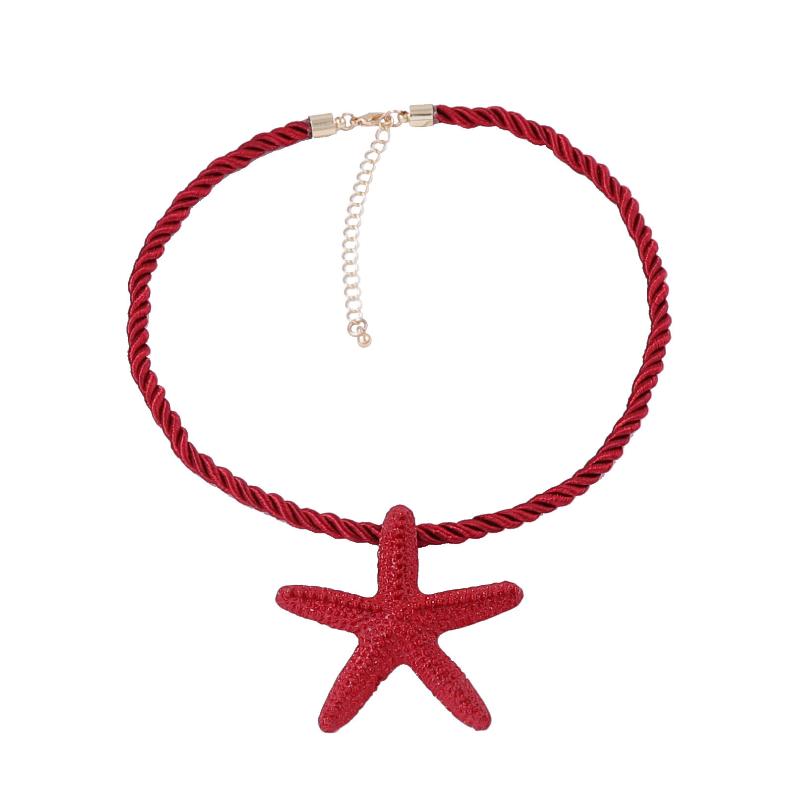 Punk Boho Metal Big Starfish Pendant Rope Chain Summer Necklace For Women Y2K Jewelry Gift