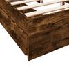 Bed Frame with Drawers Smoked Oak 160x200cm Engineered Wood