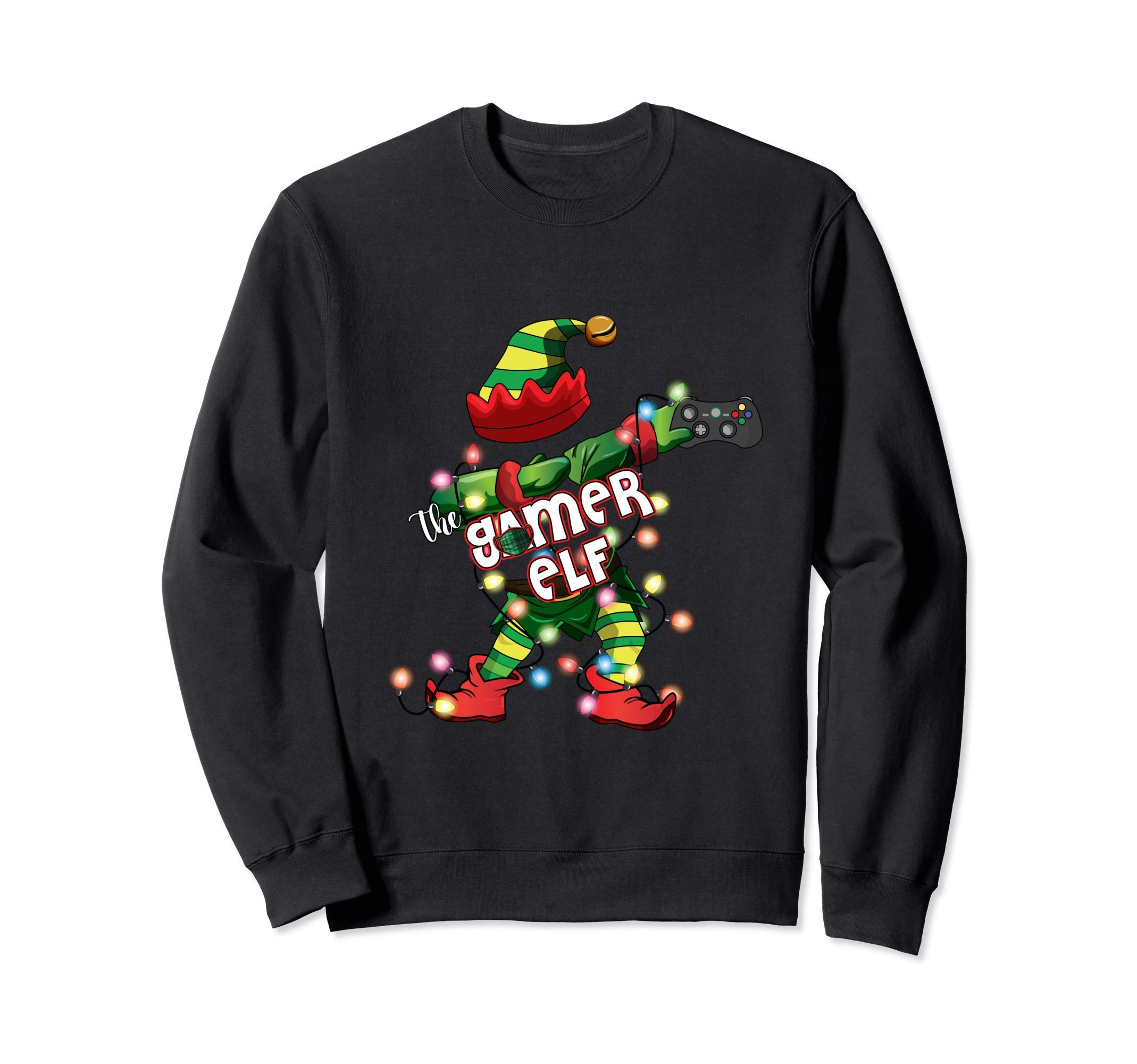 

Gamer Elf Shirt Graphic Holiday Matching Family Pajama Set Sweatshirt чёрный