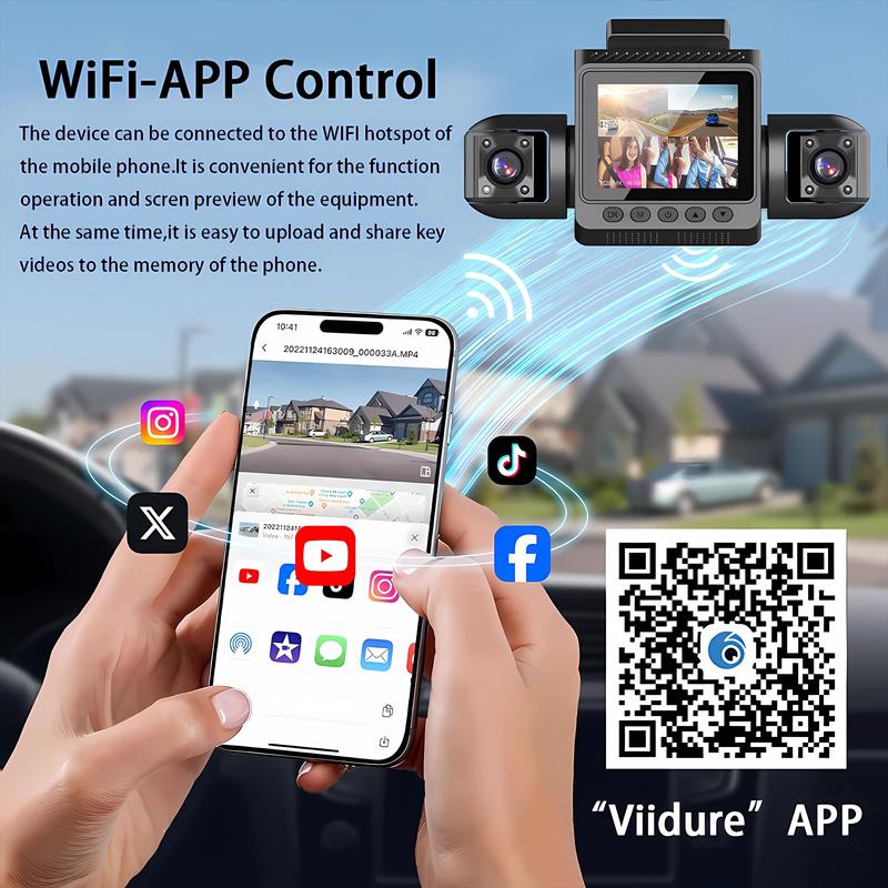 4-Channel 360 Degree Dash Cam For Cars WIFI APP Car DVR 1080P 4 Camera Lens Video Driver Recorder Rear View Camera Black Box
