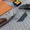1Pcs Nat Handmade DIY Cutting Knife Sharp Blade Stainless Steel Leather Cutting Tools Walnut Handle Advanced Leather Making Tool