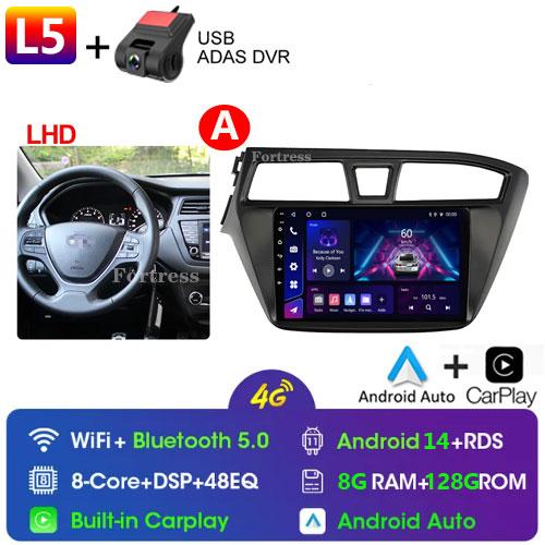 Fortress 6G 128G Android 12 Car Radio For Hyundai I20 LHD 2015 2016 2017 Stereo GPS Carplay Auto Multimedia Player 2Din DVD