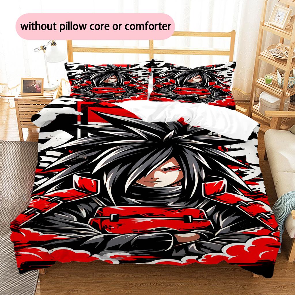 Juego de Ropa de Cama con Estampado de Dibujos Animados Colcha Funda de Colcha Funda de Almohada Decoración del Hogar Regalo de Cumpleaños (1 * funda nórdica + 2 * fundas de almohada, sin núcleo)