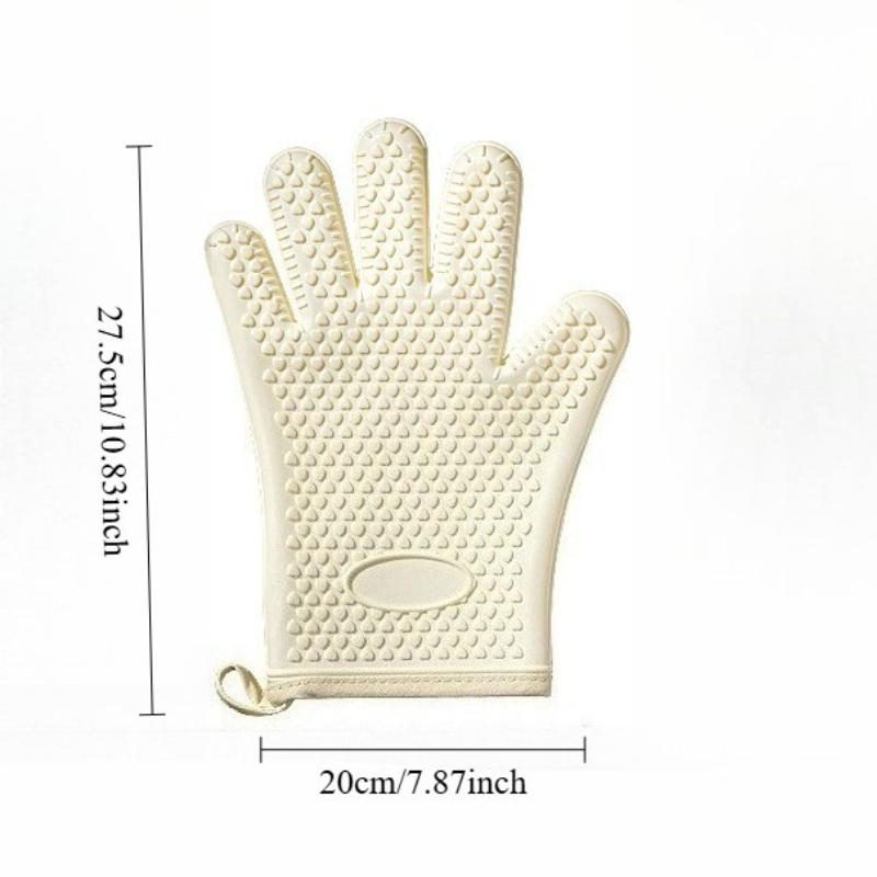 1pc Thick Silicone Oven Mittens Heat Resistant Non Slip Baking Gloves for Kitchen High Temperature Protection
