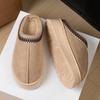 Fashion Slippers Cotton Home Cotton Shoes Winter Couples Thick Soled Home Solid Color Warm Cotton Slippers with Velvet Non-slip