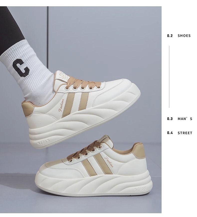 Korean Version of Platform White Shoes Women's 2025 New Popular Summer Versatile Soft Sole Casual Light Sports Heightening Board Shoes