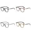 Retro Wood Grain Square Eyeglasses Frame For Men And Women With Blue Light Blocking In Classic Black