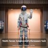 Astronaut Costume Performance Prop Full Full-Length Astronaut Suit Spacesuit Costume Front Fastener Space Explorer Jumpsuit