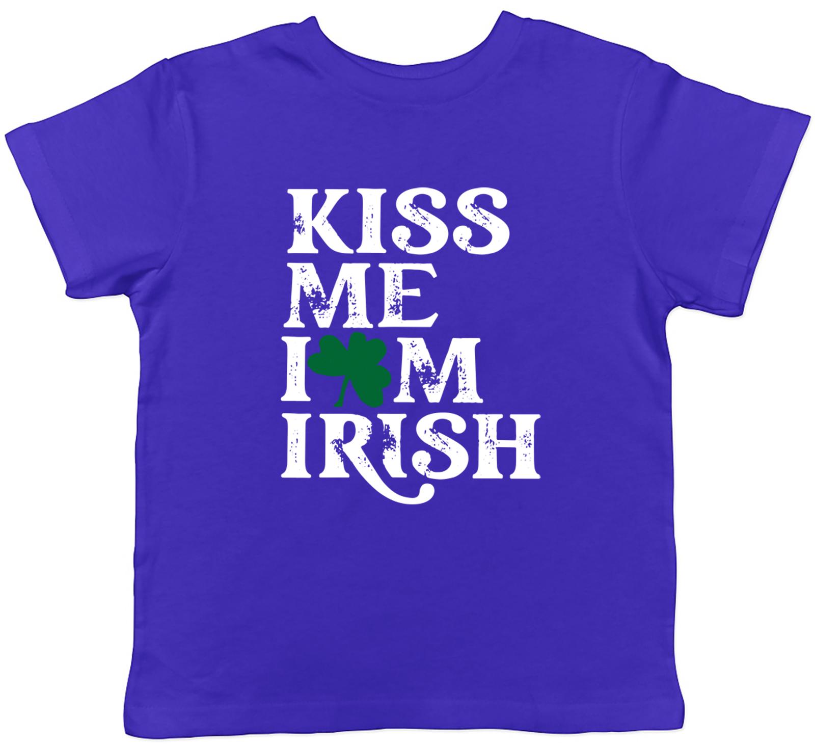 Kiss Me I m Irish Clover Childrens Kids T-Shirt Boys Girls 110