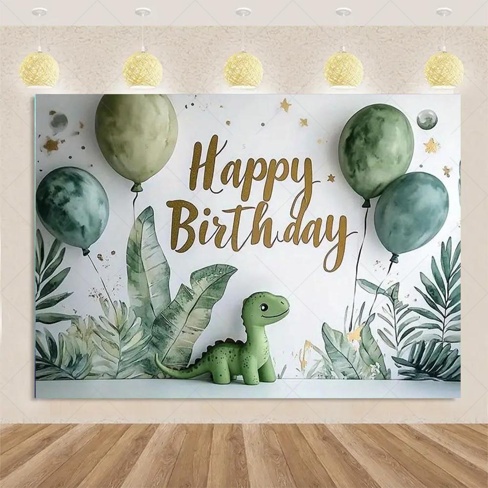 Cartoon Dinosaurier Kindergeburtstagsparty Dekoration Dschungeltier Hintergrundbanner Jurassic World Waldkulisse Für Babyparty