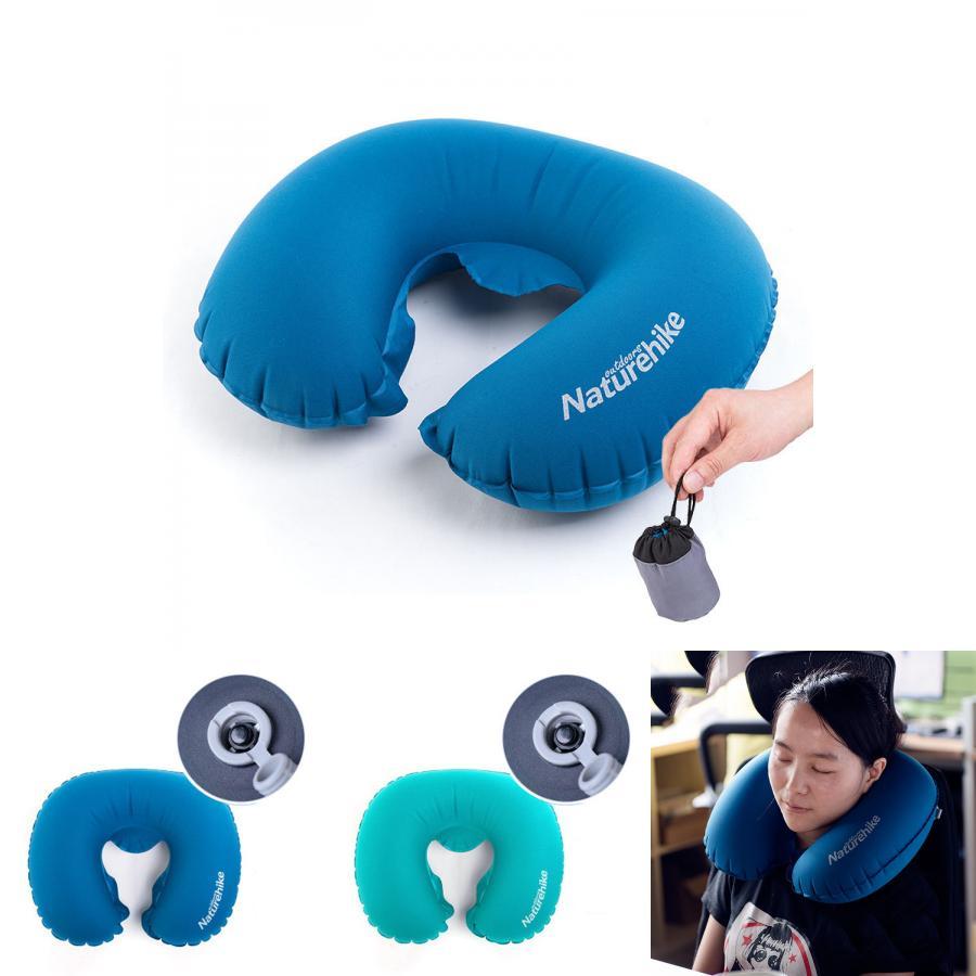 Inflatable U Shaped Travel Pillow With Ice Silk Cover For Adults Comfort And Support