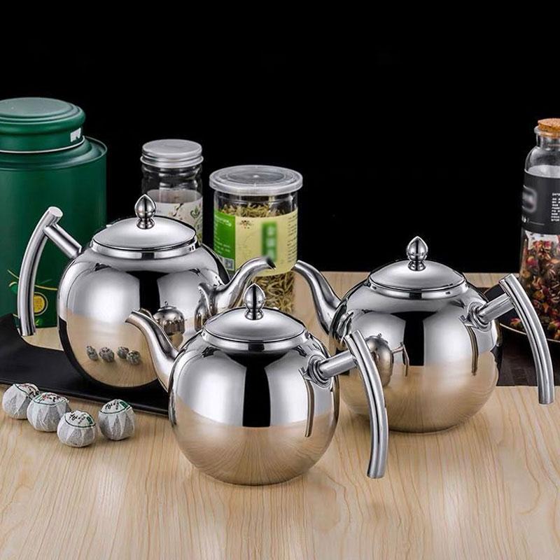 Thickened Stainless Steel Teapot with Strainer Ideal for Home Brewing Flower Tea Suitable for Induction Cooker for Cozy Teas