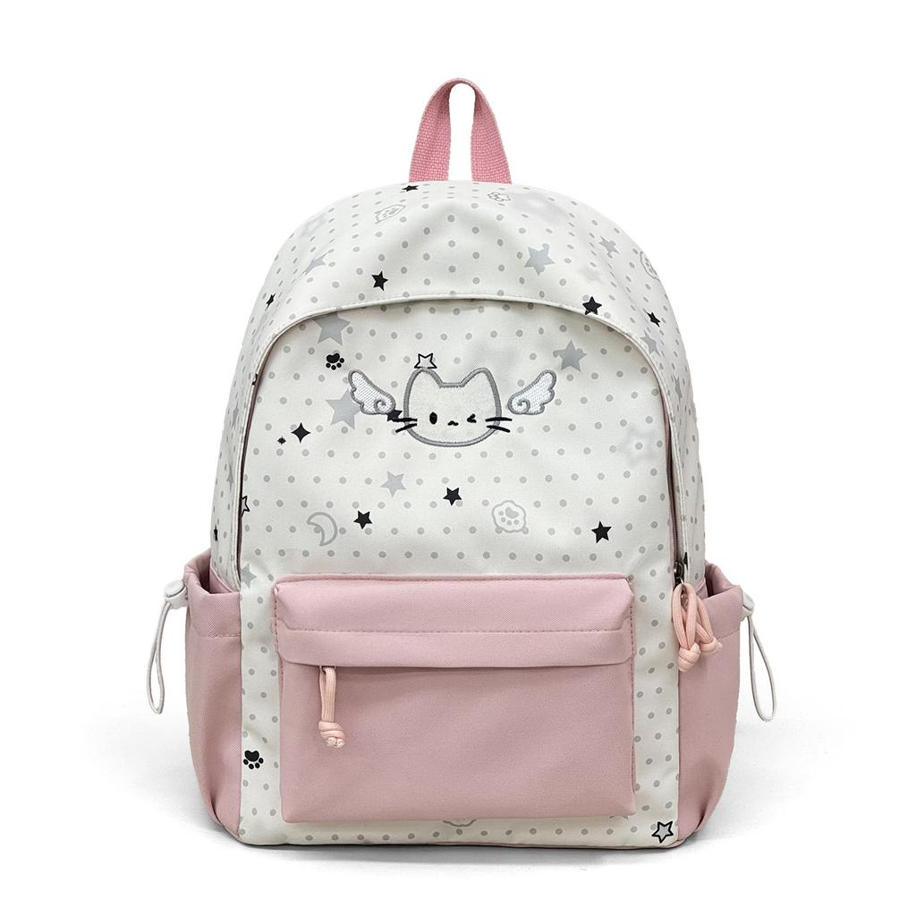 Schoolbag Milk Yellow Cat Embroidery Star Full Shop School Bag Korean Healing Sense Junior High School Student Shopping Versatile Backpack