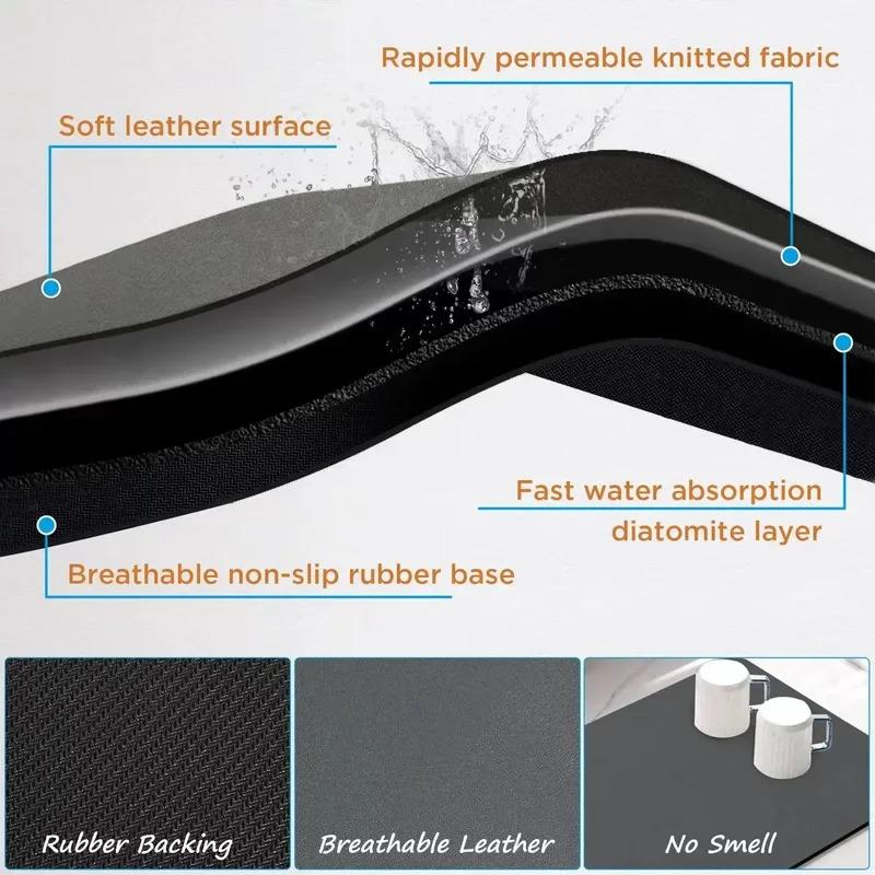 Wabi-Sabi Küche Rutschfeste Fußmatte Saugfähiger Kieselgur Teppich Langer Streifen Schmutzabweisender Teppich Waschbarer Teppich