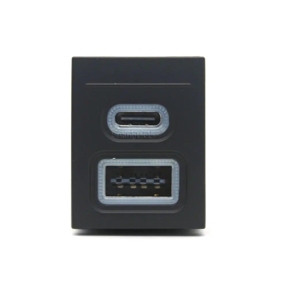 Car Fast Charger QC3.0 USB Type-c Interface Adapter Modified Charging Socket for VW POLO 2004 - 2011 Accessories