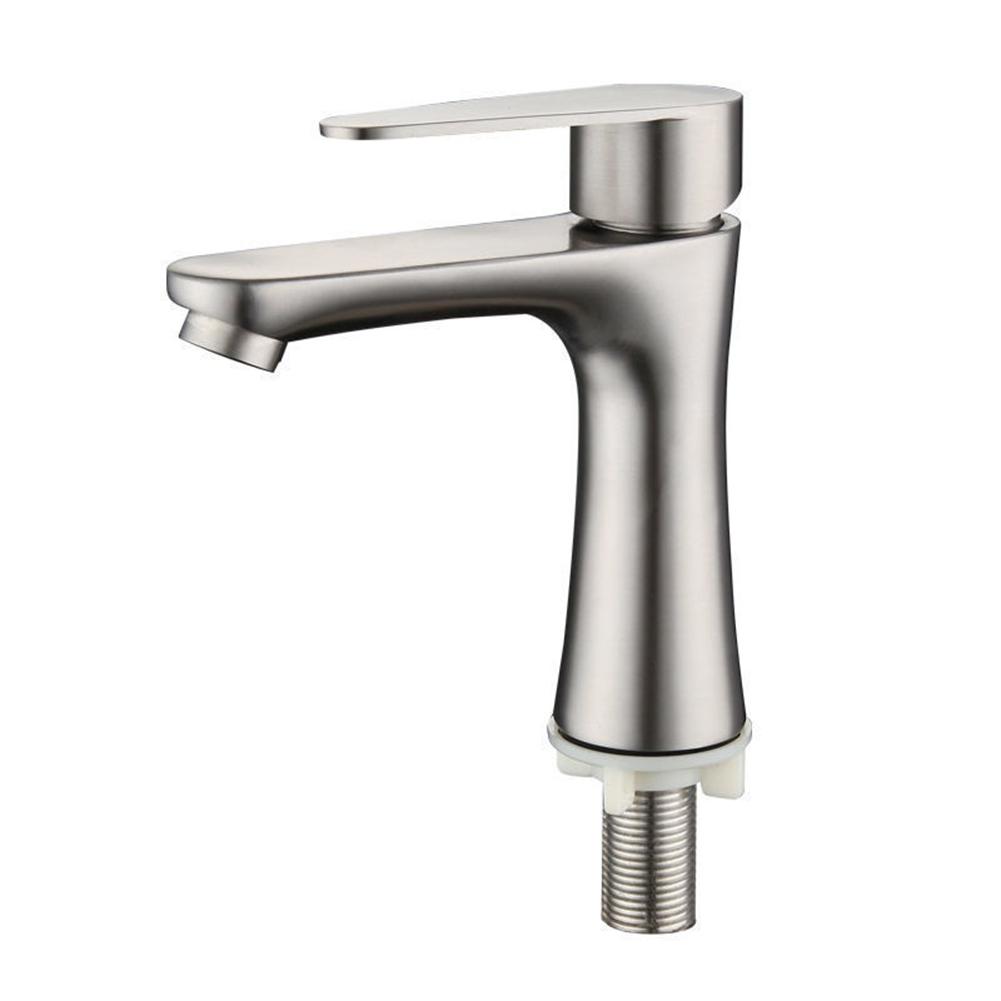 Multifunction Basin Sink Bathroom Faucet Countertop Mounted Single Cold Water Basin Faucet Toilet Faucet Stainless Steel Small W