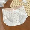 Ladies Summer Vintage Fawn Print Girl One Piece Ice Silk No Trace 10A Antibacterial Mid Waist Briefs