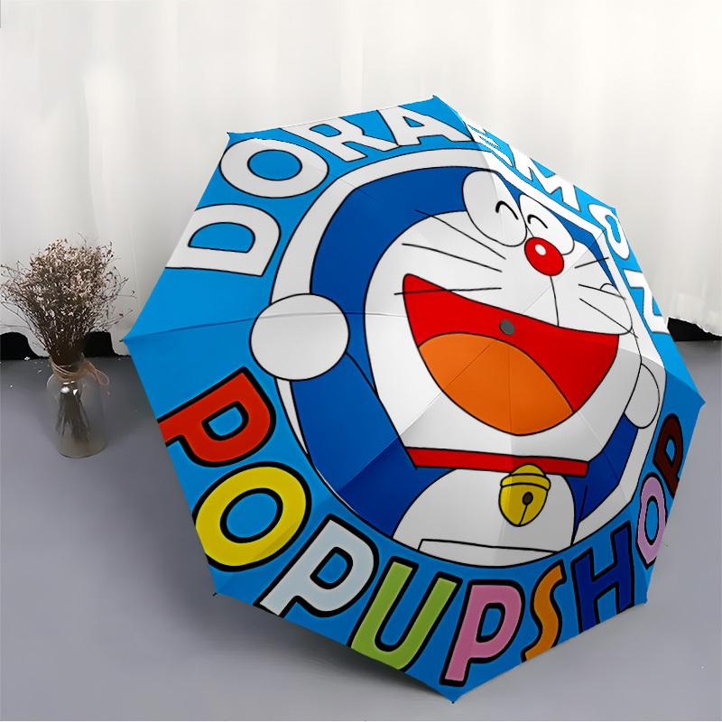 1pc Doraemon Automatic Umbrella Durable Iron Frame & Plastic Handle, Gift for Men & Women, Sturdy Construction,Playful Design yy250826174