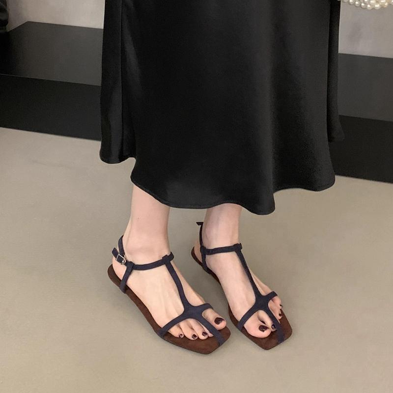 Mode SUOJIALUN 2025 Sommer Neu Damen Sandale Mode Schmaler Riemen Damen Gladiatorschuhe Hoher Keilabsatz Outdoor Kleid Pumps Sandalen