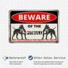 Affiche Métallique Art Mural Panneau d'Avertissement Pitbull de Service Décoration Protectrice pour Jardin