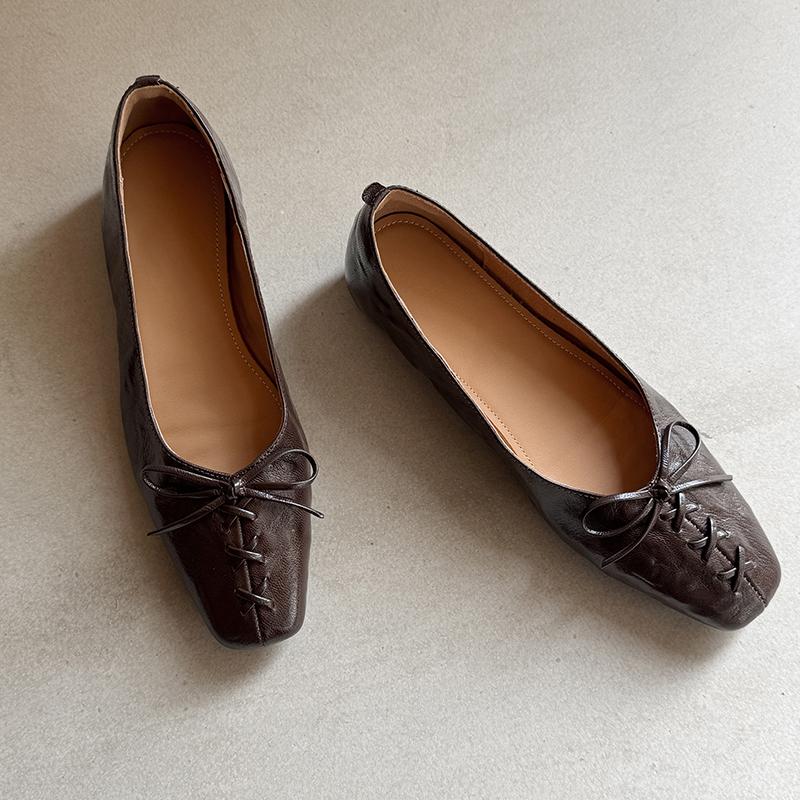 

Мода 2025 Новые Весенние Женские Туфли Квадратный Носок Женская Обувь Ретро Неглубокие Мэри Джейн Натуральная Кожа Женская Обувь Овчина 39 коричневый