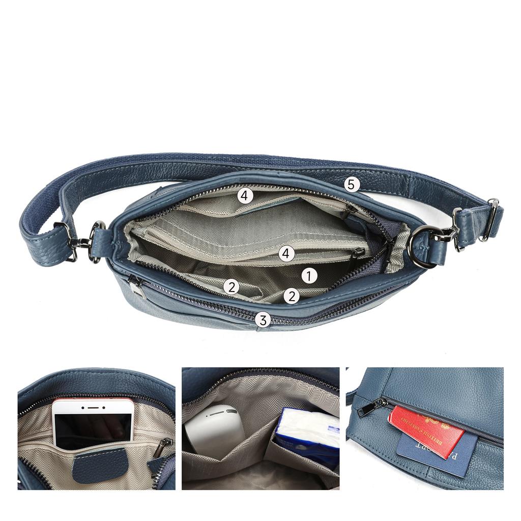 Vintage Women's Handbag Soft Genuine Leather Crossbody Shoulder Bag Square Solid Color Female Tote Lady Messenger Bags Underarm