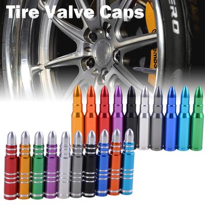 Coprivalvole universali per cerchi auto, Tappi per valvole pneumatici, Accessori per lo styling auto in lega di alluminio stile proiettile