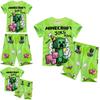 Minecraft Digital Print Kids Cartoon Pajama Set With Soft Fabric For Boys And Girls