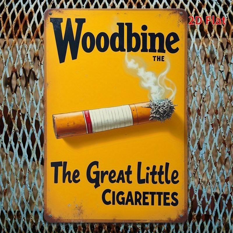 

The Great Little Cigarettes Metal Wall Art Rustic Western Decor with Distressed Yellow Background Woodbine Cigarette D 20x30cm（7.8x11.8inch）