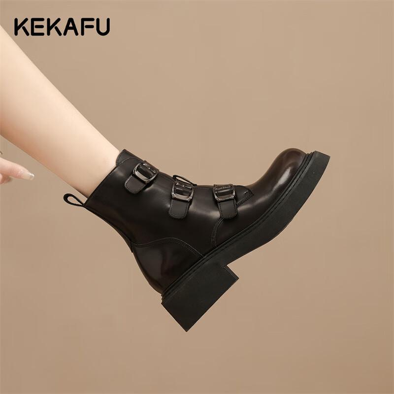 Women's Pointed Toe Mid-Heel Short Martin Boots