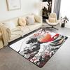Japanese Ukiyo-e Great Wave Crane & Cherry Blossom Print Area Rug, Non-Slip Floor Mat for Living Room Bedroom Home Decor Carpet