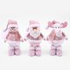 1pc Christmas Doll Pink Old Man Snowman Elk Telescopic Figure Window Bedroom Display Christmas Gifts Christmas Decoration