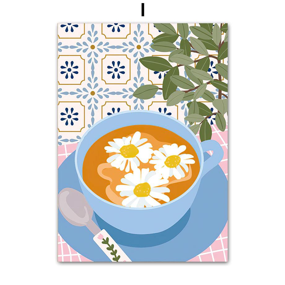 

Retro Flowers Vase Gallery Colorful Funky Poster And Prints Simple Wall Art Canvas Painting Wall Pictures For Living Room Decor 21*30cm No Frame