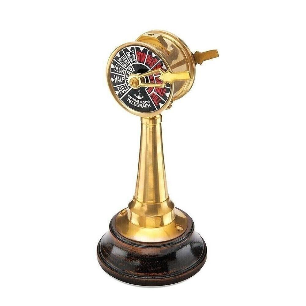 7" Brass Ship Engine Telegraph - Nautical Antique Gift for Collectors - Engraved
