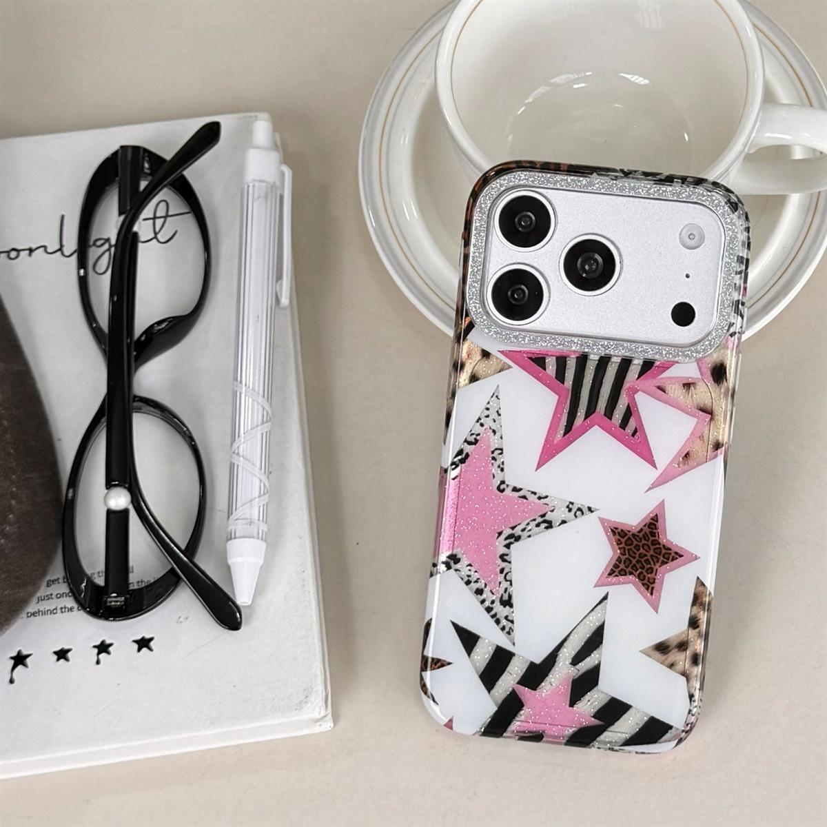 Glitter Leopard Zebra Star iPhone 15 ProMax Drop-proof Case 17