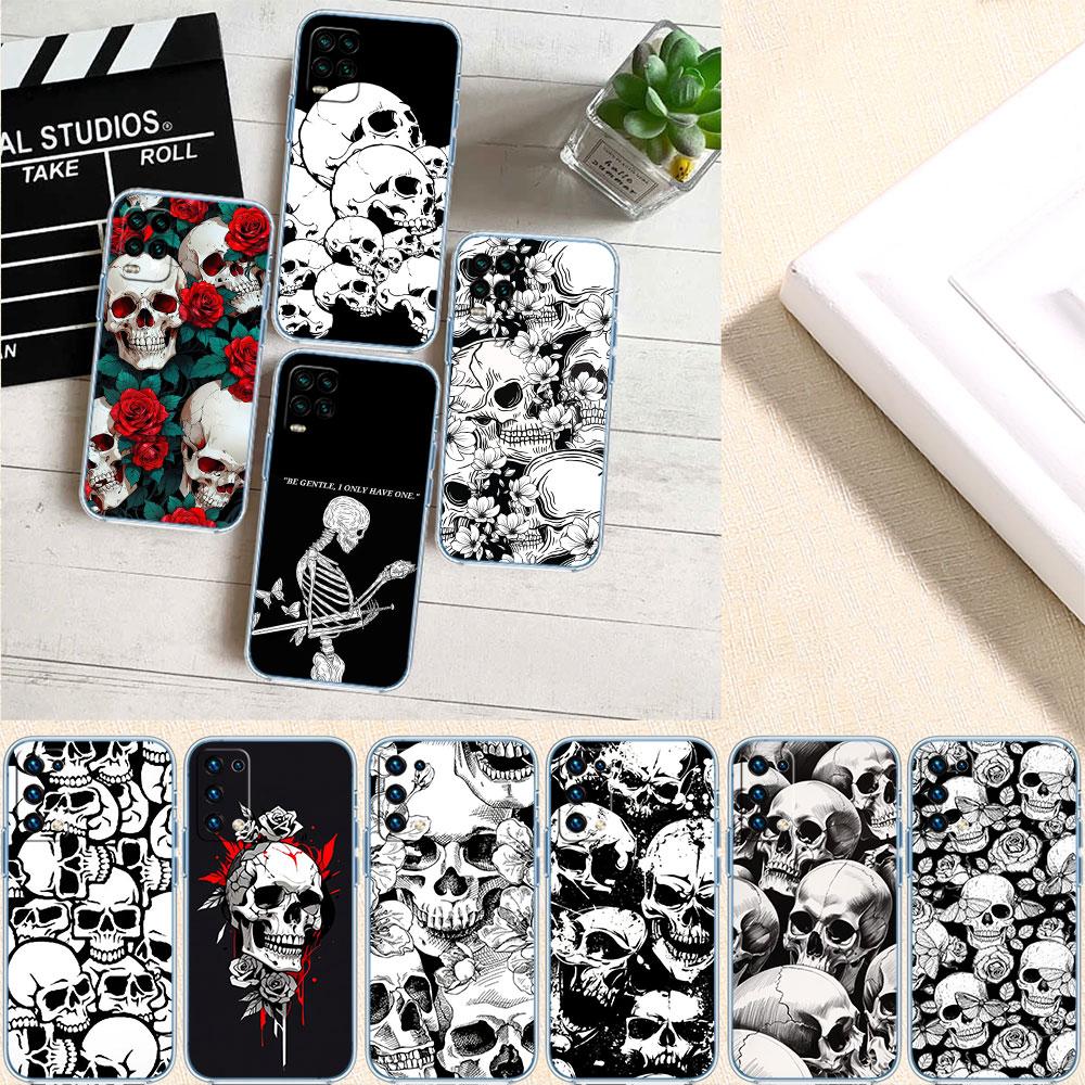 FM46 Skeleton Skull Soft Shell Transparent Phone Case for Motorola Moto G7 G8 G9 G84 G85 G73 G24 G15 Z2 Play Power Plus