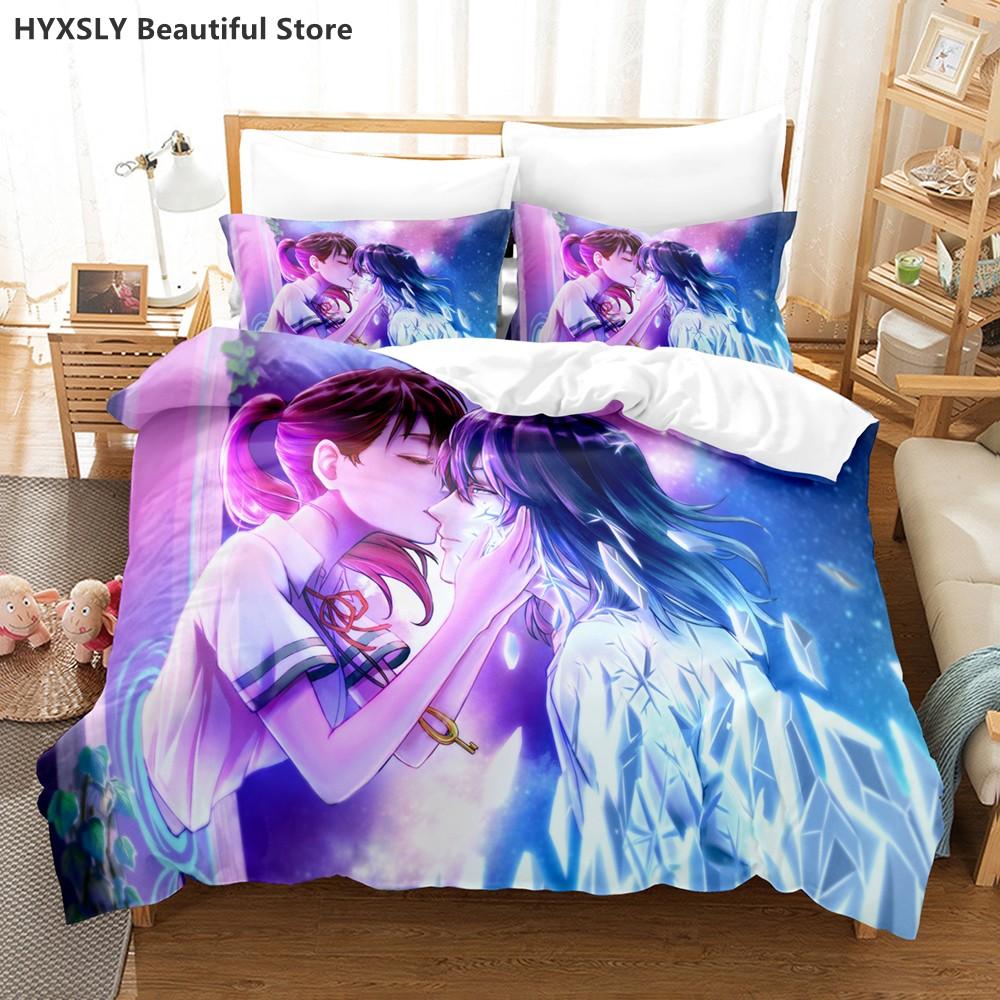 Suzume No Tojimari Bedding Set 3D Anime Polyester Quilt Cover Pillowcases Queen King For Kids Gift Cute Anime Duvet Cover Sets