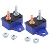 2Pieces 15A Automatic Reset Circuit Breakers Overcurrent Protectors 6-28VDC Systems Plastic Housing Mounting Wing Design