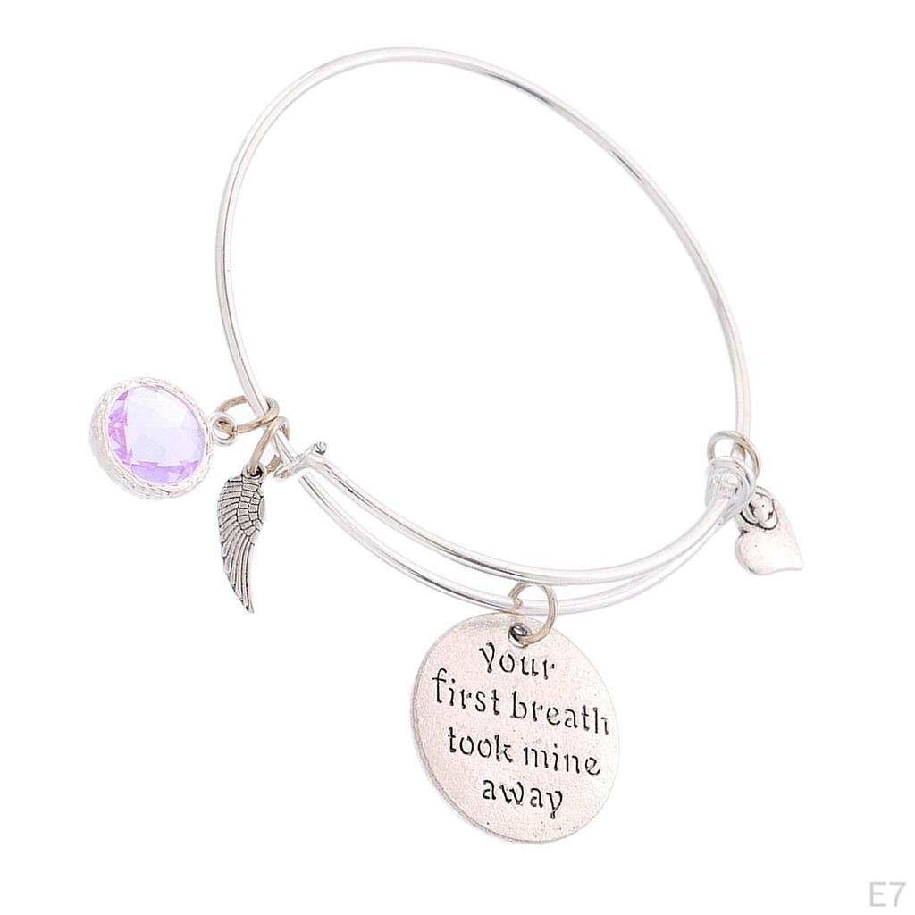 Birthstone Expandable Women' Bangle Bracelet