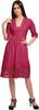 Moomaya Solid Midi Dress For Women Plus Size Lace Details Clothing Summer