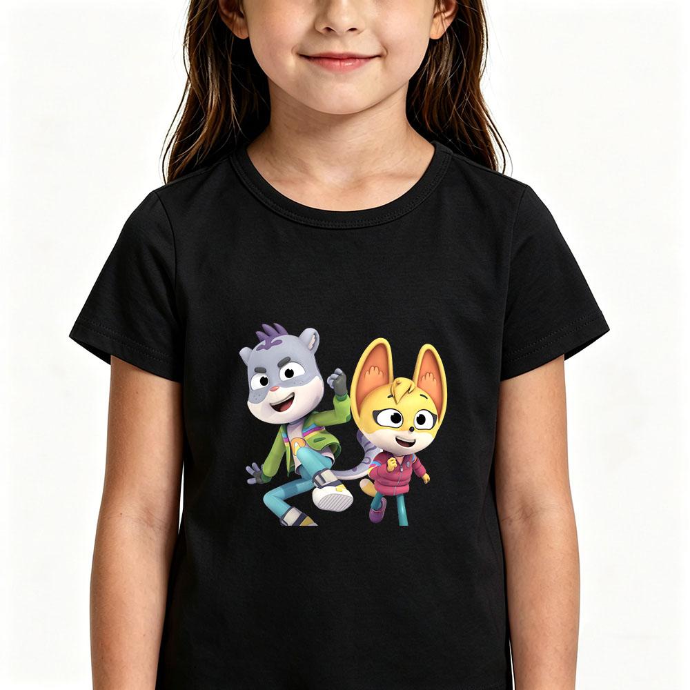 The Creature Cases Cartoon Print Children's T-shirts Cotton Short Sleeve 2-12Y Boys Girls Tees Casual Crew Neck Tops for Summer