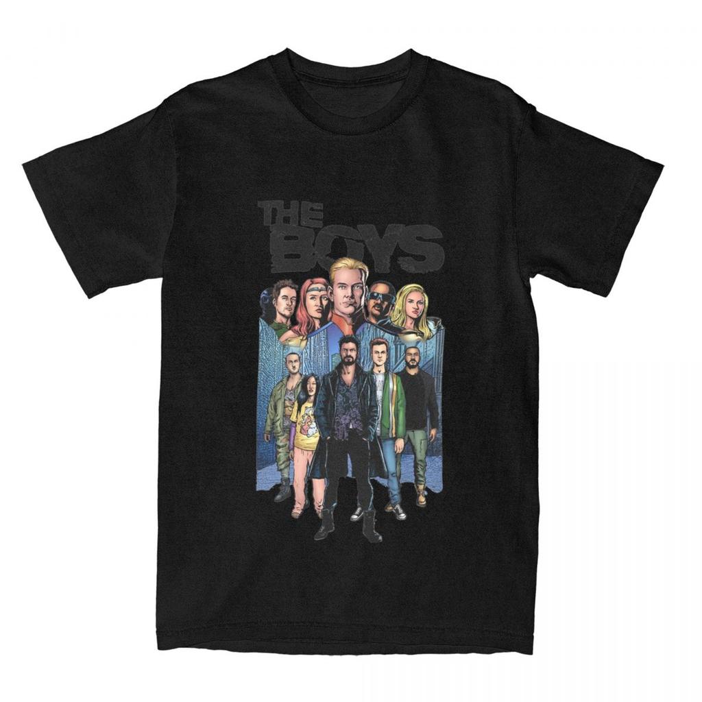 Uomo The Boys Show TV Magliette Poster Polizia Abbigliamento Cotone Estate Divertente Manica Corta T-Shirt Girocollo Hip Hop Fantasia T-Shirt