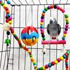 Parrots Cage Ladder Swing Set Wooden Swing Standing Supplies Bridge Training Parrots Standing Supplies