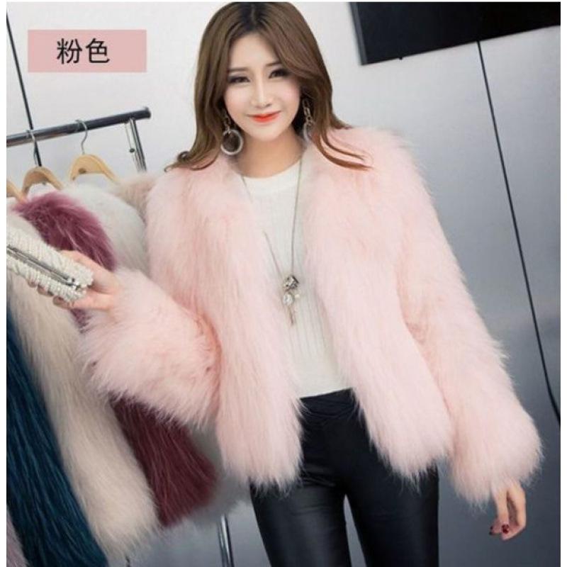Faux Leather Coat Women's Autumn and Winter New Imitation Fox Fur Coat Thickened Long Fur Coat Tide