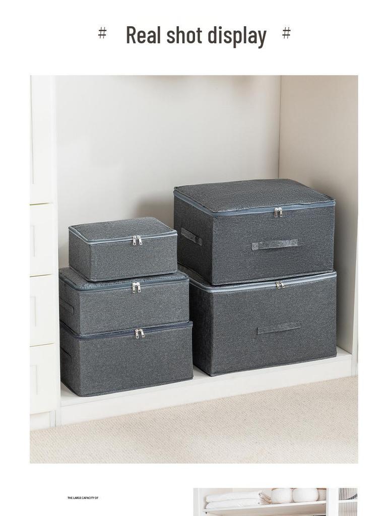 Foldable Dustproof Clothes Storage Box with Lid for Wardrobe