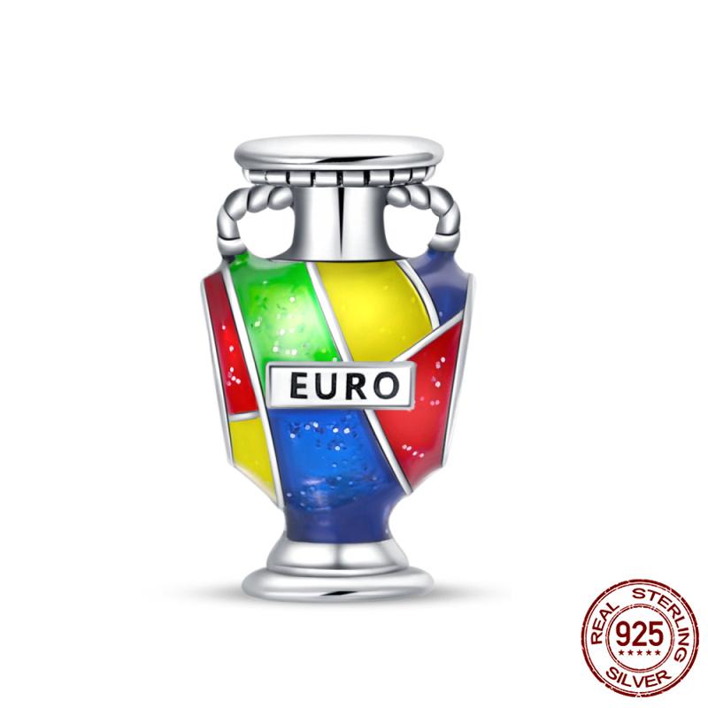 Compatible With Authentic Original Bracelets and 3MM Bracelets Do It Yourself European Football Charm Bead Components 100% Copper Metal High Quality