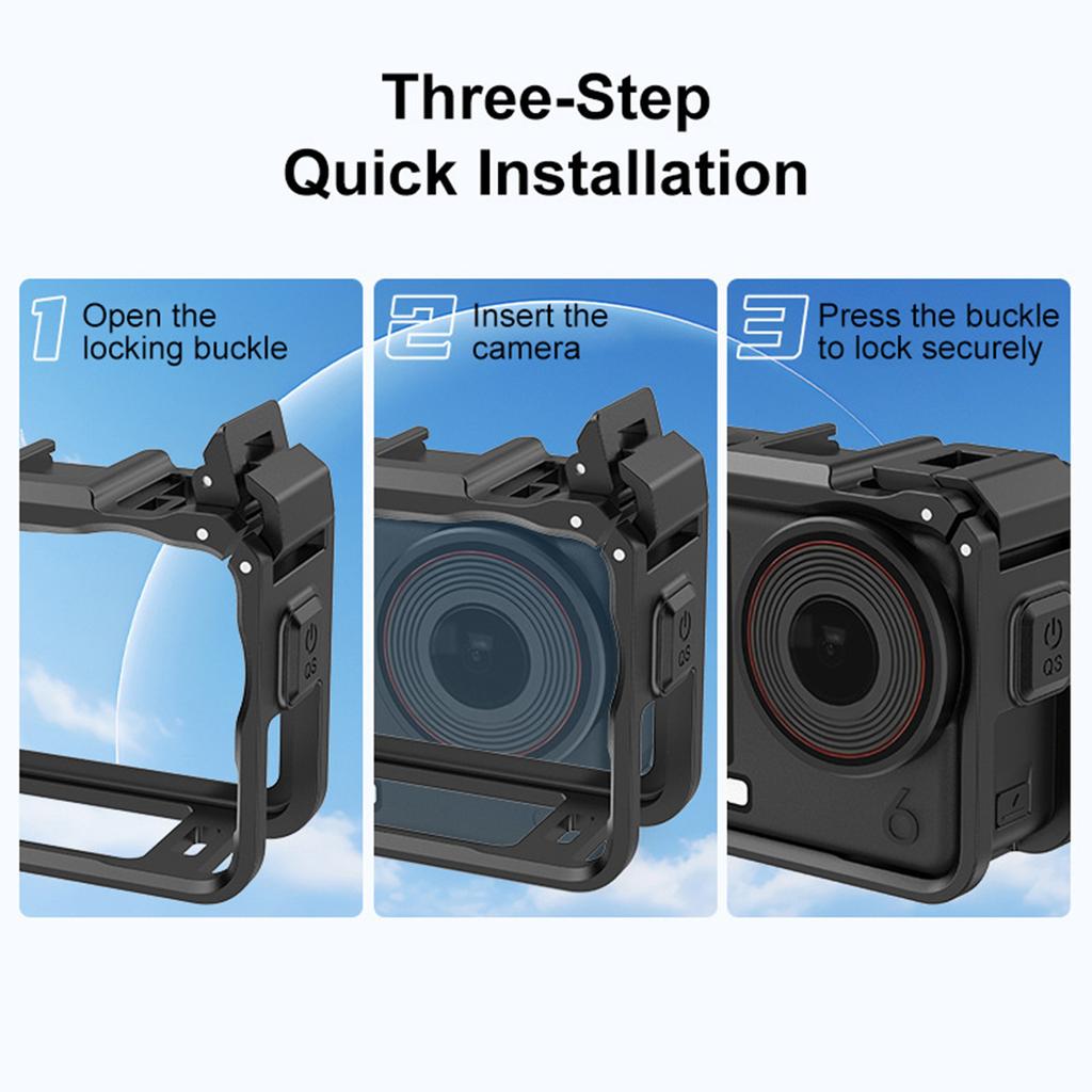 Quick Release Protective Cage for Action 6 Camera Frame with Cold Shoe Mount for Accessories Durability Construction