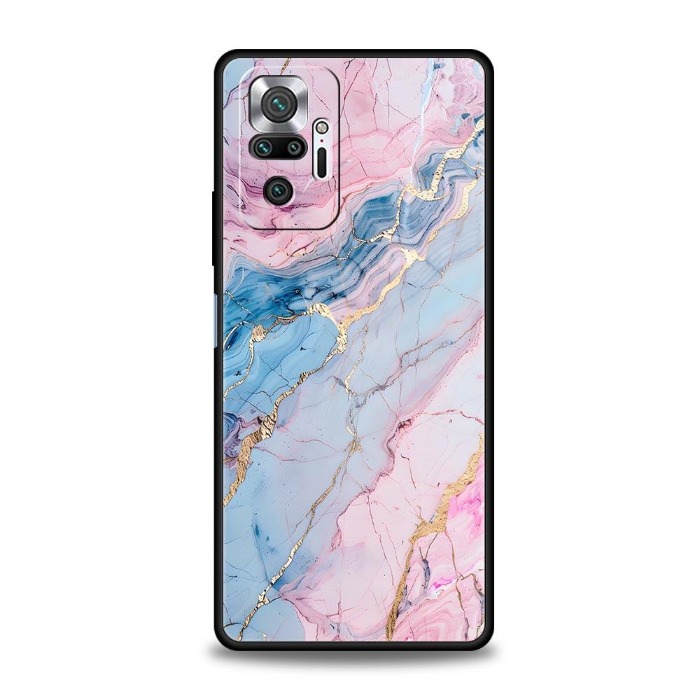 Marble Phone Case For Xiaomi Redmi Note 14 13 5G 10 11 12 Pro Plus 4G 14C 13C 12C 10C Black Cover