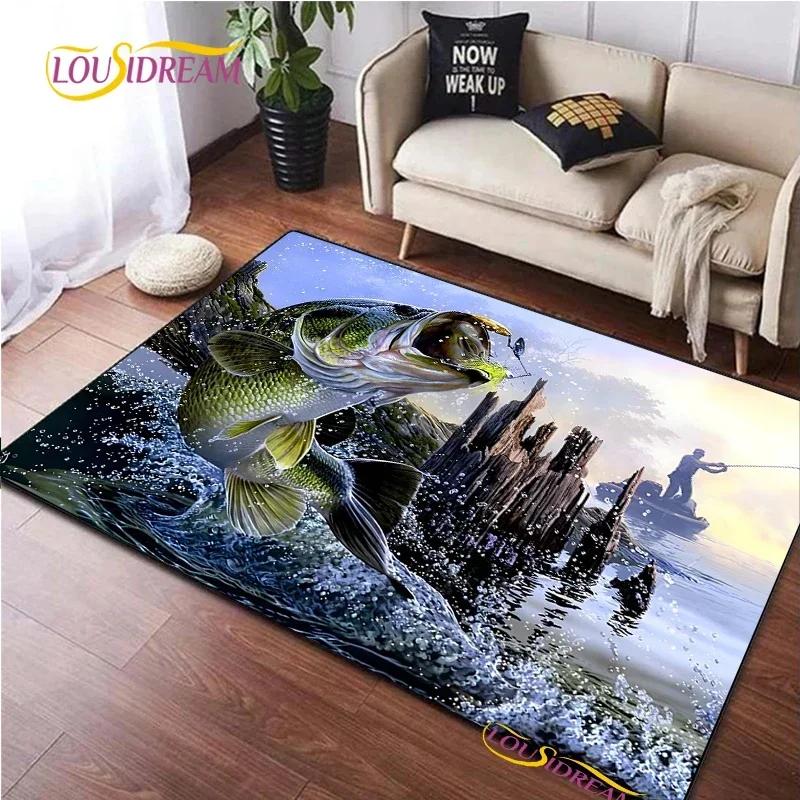 Fishing Enthusiast Carpet for Living Room Sofa Table Bedroom Rugs Home decor Kitchen washroom Indoor Outdoor Non-slip floor Mats